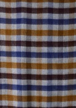 Lena Wool Check Blanket | Navy/Caramel 13 Lena Wool Check Blanket | Navy/Caramel -Falke Store HTQUS02 5