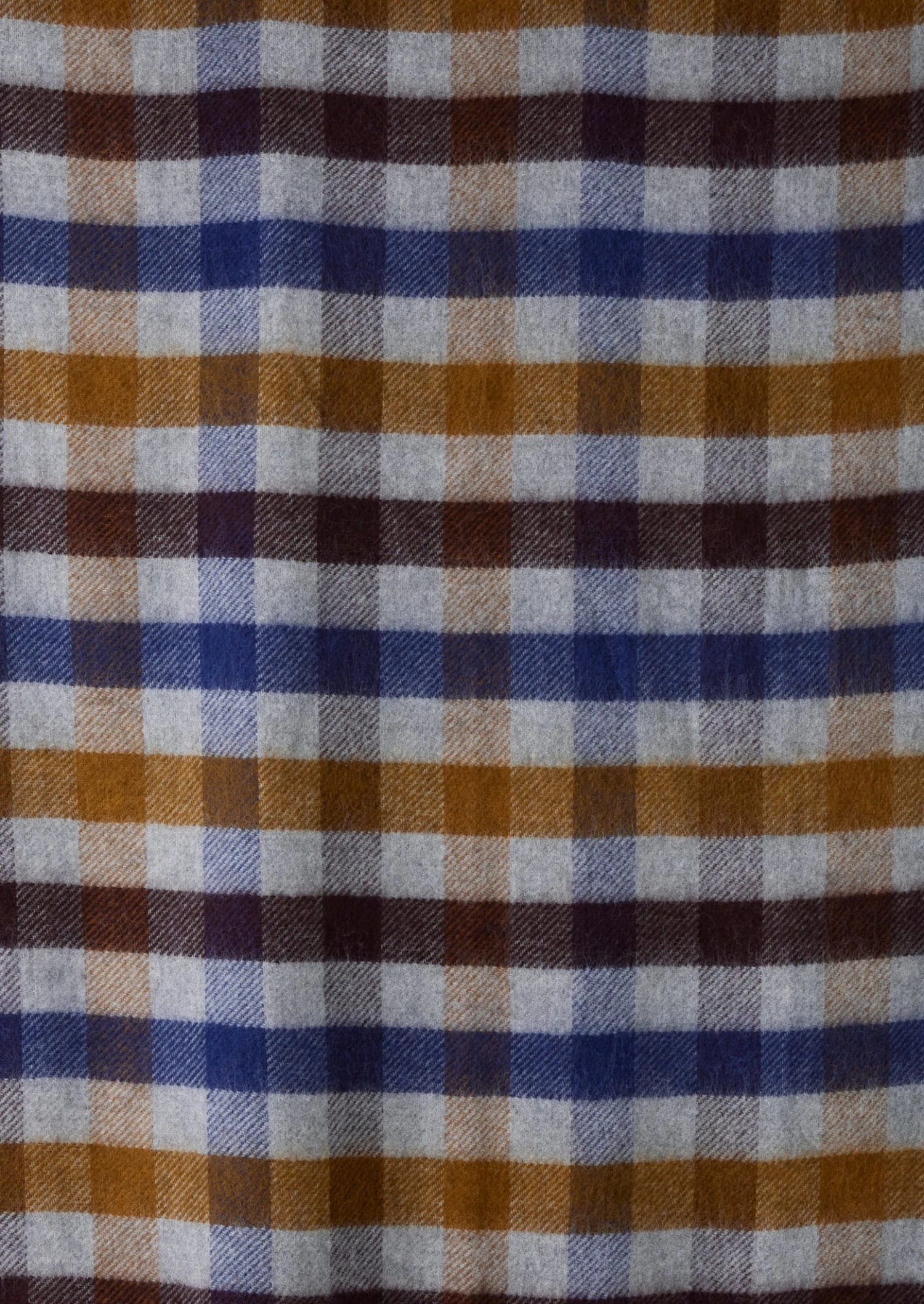 Lena Wool Check Blanket | Navy/Caramel 8 Lena Wool Check Blanket | Navy/Caramel - Image 6