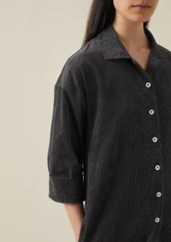 Wide Leg Organic Cord Jumpsuit | Charcoal -Falke Store LAOTW04 4