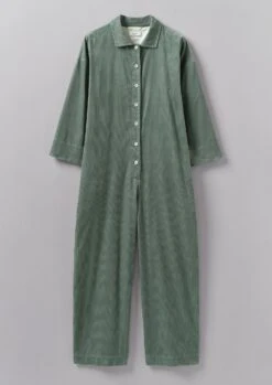 Wide Leg Organic Cord Jumpsuit | Sage