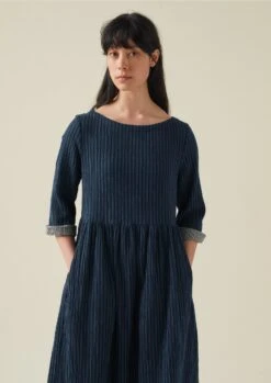 Freya Stripe Crinkle Cotton Dress | Navy -Falke Store LDRTW08 2 619a7eab 9a44 409d 9e22 a3dd9932a291
