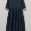 Freya Stripe Crinkle Cotton Dress | Navy