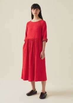 Freya Crinkle Cotton Dress | Poppy -Falke Store LDRTW16 4