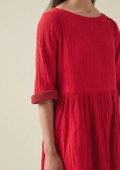 Freya Crinkle Cotton Dress | Poppy -Falke Store LDRTW16 5