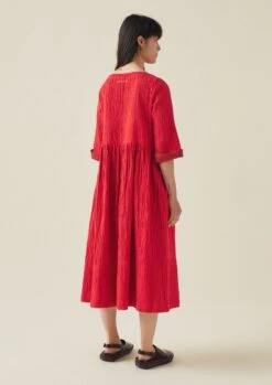 Freya Crinkle Cotton Dress | Poppy -Falke Store LDRTW16 6