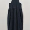 Gathered Waist Crinkled Cotton Pinafore Dress | Navy 2 Gathered Waist Crinkled Cotton Pinafore Dress | Navy -Falke Store LDRTW17 navy 0