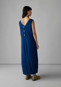 V-Neck Cotton Jersey Dress | Washed Indigo 12 V-Neck Cotton Jersey Dress | Washed Indigo -Falke Store LDRUS29 4