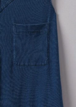 V-Neck Cotton Jersey Dress | Washed Indigo 13 V-Neck Cotton Jersey Dress | Washed Indigo -Falke Store LDRUS29 5