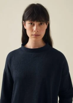 Loop Back Jersey Easy Sweater | Midnight -Falke Store LLTTS10 3