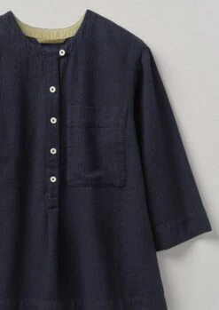 Brushed Cotton Linen Herringbone Shirt | Midnight 13 Brushed Cotton Linen Herringbone Shirt | Midnight -Falke Store LLTTW05 5