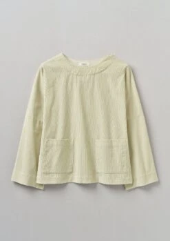 Button Shoulder Organic Cord Smock | Limestone