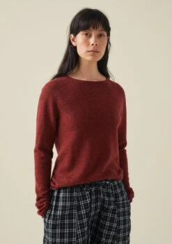 Wool Cashmere Neat Sweater | Russet -Falke Store LLTTW11 2