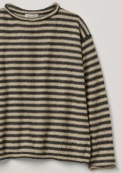 Stripe Alpaca Wool Sweater | Ecru/Charcoal 15 Stripe Alpaca Wool Sweater | Ecru/Charcoal -Falke Store LLTTW14 6