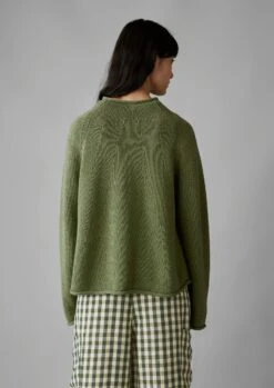 Cotton Linen Easy Sweater | Garden Green 12 Cotton Linen Easy Sweater | Garden Green -Falke Store LLTUS17 4