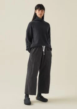 Organic Cord Pull On Trousers | Charcoal -Falke Store LTRTW06 2