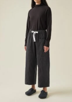 Organic Cord Pull On Trousers | Charcoal -Falke Store LTRTW06 3
