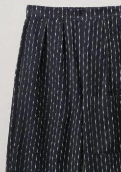 Polka Stripe Ikat Fisherman Trousers | Slate/Ecru -Falke Store LTRTW11 6