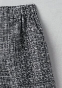Asawa Check Linen Shorts | Charcoal 11 Asawa Check Linen Shorts | Charcoal -Falke Store LTRUS06 4