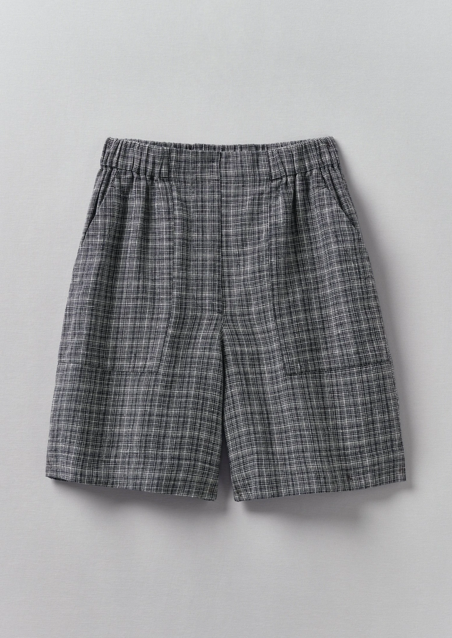 Asawa Check Linen Shorts | Charcoal 3 Asawa Check Linen Shorts | Charcoal
