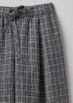 Asawa Check Linen Trousers | Charcoal -Falke Store LTRUS07 5