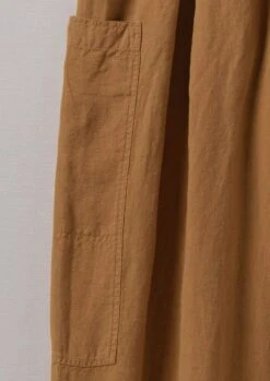 Side Pocket Garment Dyed Linen Trousers | Caramel -Falke Store LTRUS17 9