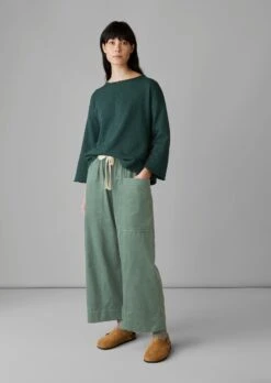 Organic Cord Pull On Trousers | Sage -Falke Store LTRUS20 1 23c9ca38 e09c 41ea b57e 58155995ae01