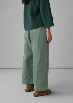 Organic Cord Pull On Trousers | Sage -Falke Store LTRUS20 5