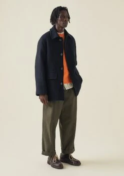 Single Breasted Car Coat | Indigo -Falke Store MCOTW03 2