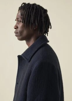 Single Breasted Car Coat | Indigo -Falke Store MCOTW03 5