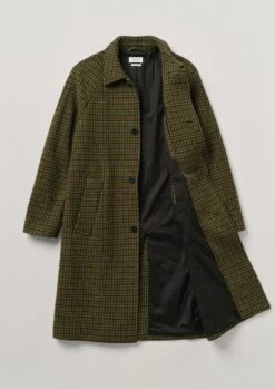 Houndstooth Wool Raglan Coat | Mustard/Multi -Falke Store MCOTW04 10