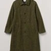 Houndstooth Wool Raglan Coat | Mustard/Multi -Falke Store MCOTW04 mustardmulti 0