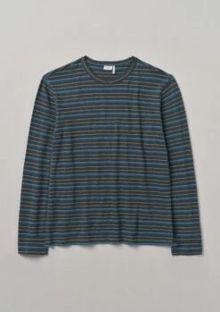 Frank Stripe Cotton Long Sleeve Tee | Navy Multi