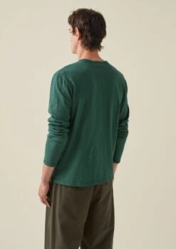 Frank Cotton Long Sleeve Tee | Green Slate -Falke Store MJETW09 6