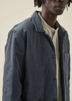 Padded Organic Cord Jacket | Storm Blue 11 Padded Organic Cord Jacket | Storm Blue -Falke Store MJKTW05 2