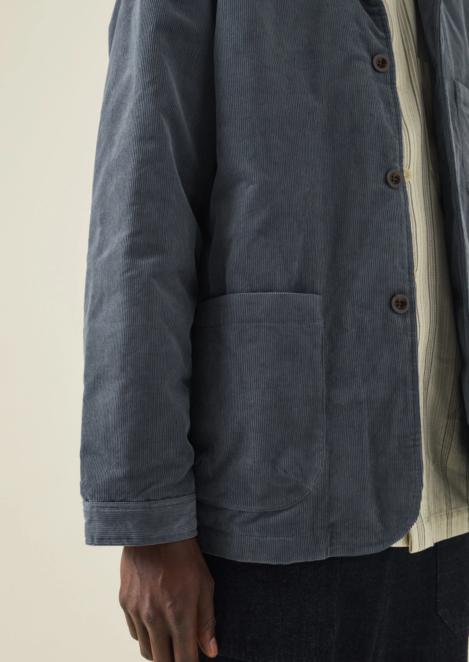 Padded Organic Cord Jacket | Storm Blue 7 Padded Organic Cord Jacket | Storm Blue - Image 5