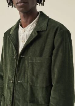 Padded Organic Cord Jacket | Tent Green -Falke Store MJKTW05 8