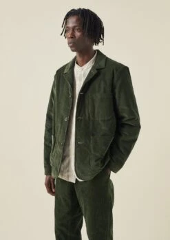 Padded Organic Cord Jacket | Tent Green -Falke Store MJKTW05 9