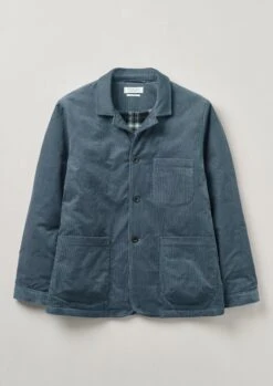 Padded Organic Cord Jacket | Storm Blue