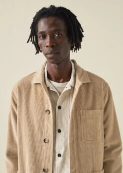 Arlo Organic Cord Jacket | Taupe -Falke Store MJKTW06 2