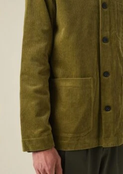 Arlo Organic Cord Jacket | Woodland Green -Falke Store MJKTW06 7