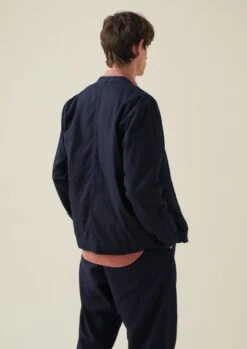 Double Faced Indigo Cotton Jacket | Indigo -Falke Store MJKTW11 5