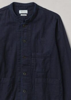 Double Faced Indigo Cotton Jacket | Indigo -Falke Store MJKTW11 8