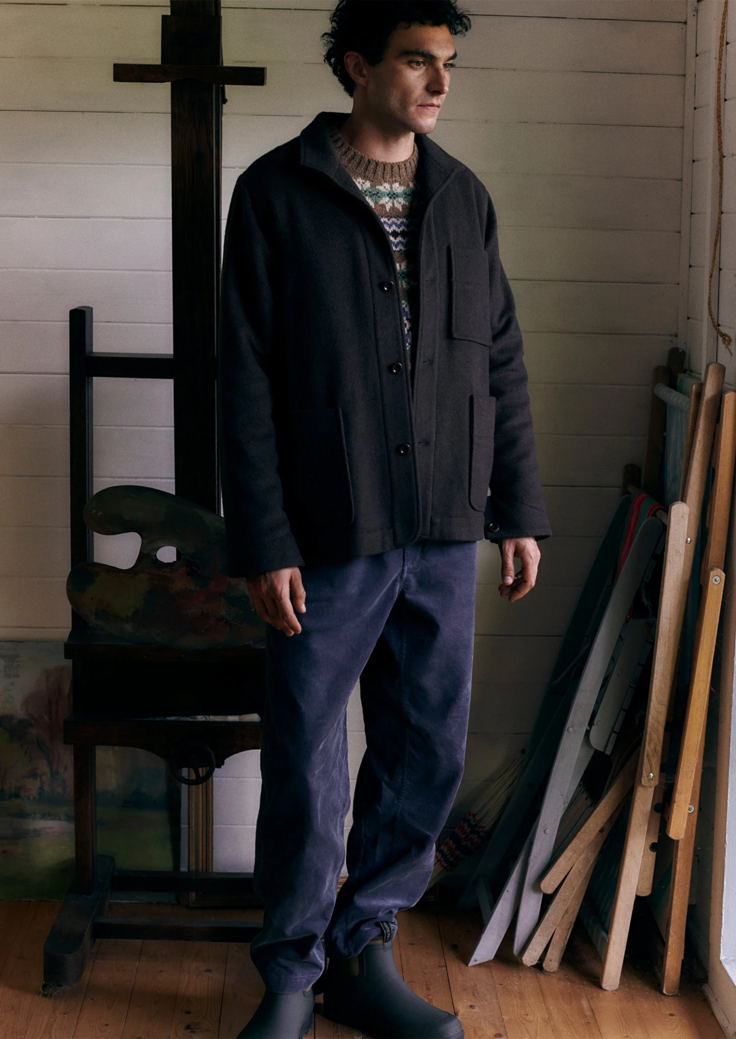 Monty Revere Collar Melton Jacket | Brown 4 Monty Revere Collar Melton Jacket | Brown - Image 2