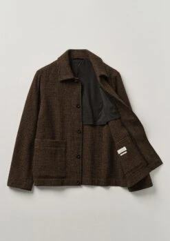 Dogtooth Wool Chore Jacket | Brown/Black -Falke Store MJKTW14 4