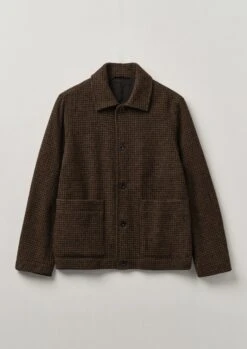 Dogtooth Wool Chore Jacket | Brown/Black