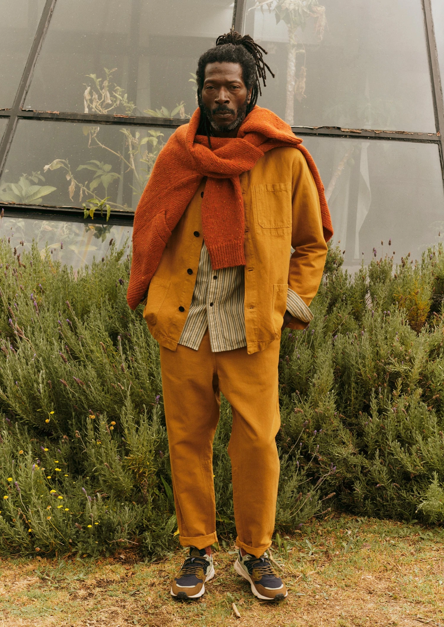 Arlo Garment Dyed Herringbone Jacket | Mustard 5 Arlo Garment Dyed Herringbone Jacket | Mustard - Image 3