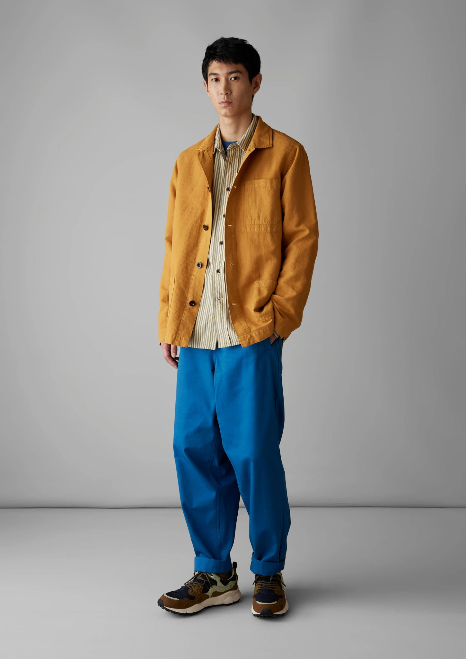 Arlo Garment Dyed Herringbone Jacket | Mustard 8 Arlo Garment Dyed Herringbone Jacket | Mustard - Image 6