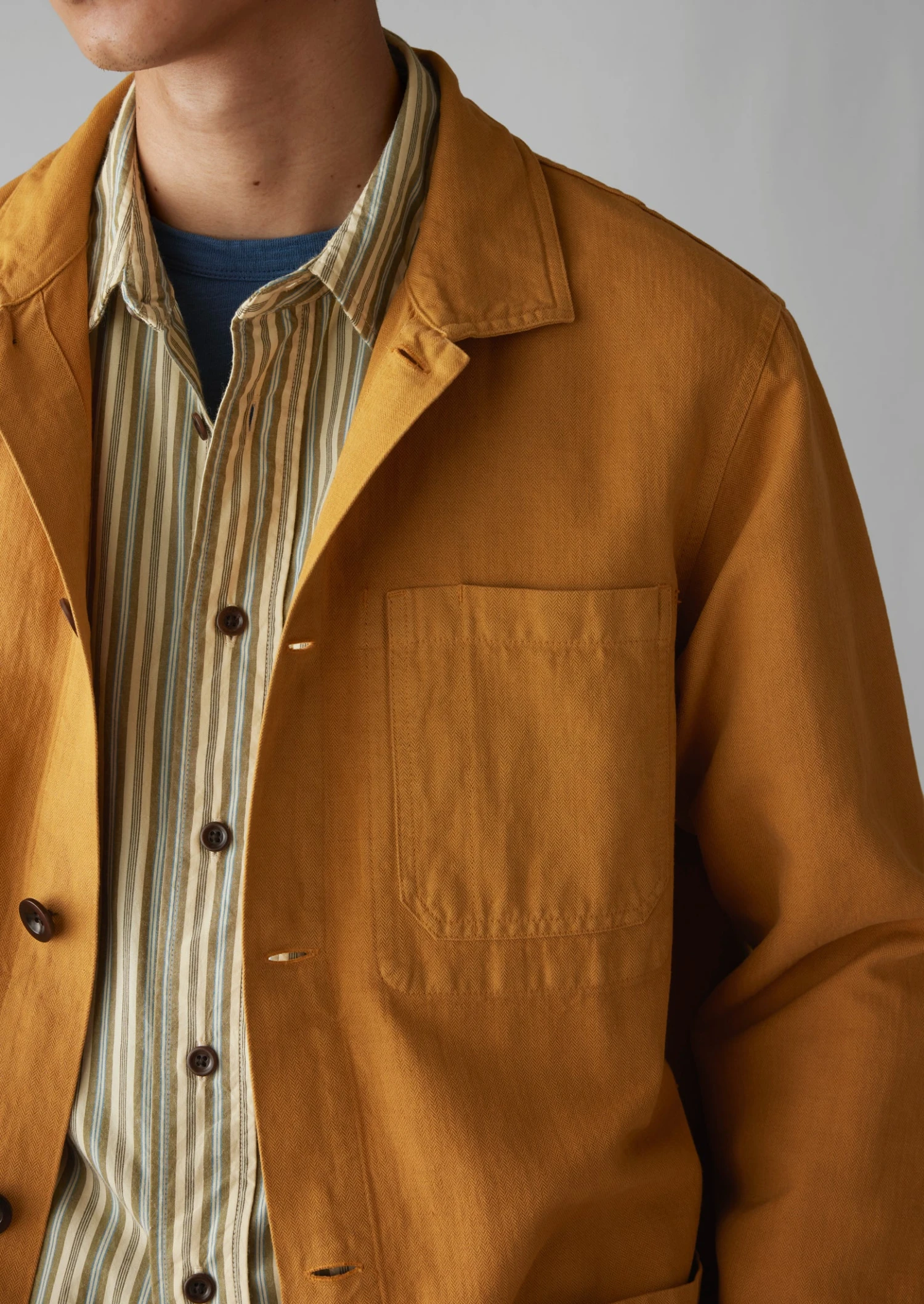 Arlo Garment Dyed Herringbone Jacket | Mustard 9 Arlo Garment Dyed Herringbone Jacket | Mustard - Image 7