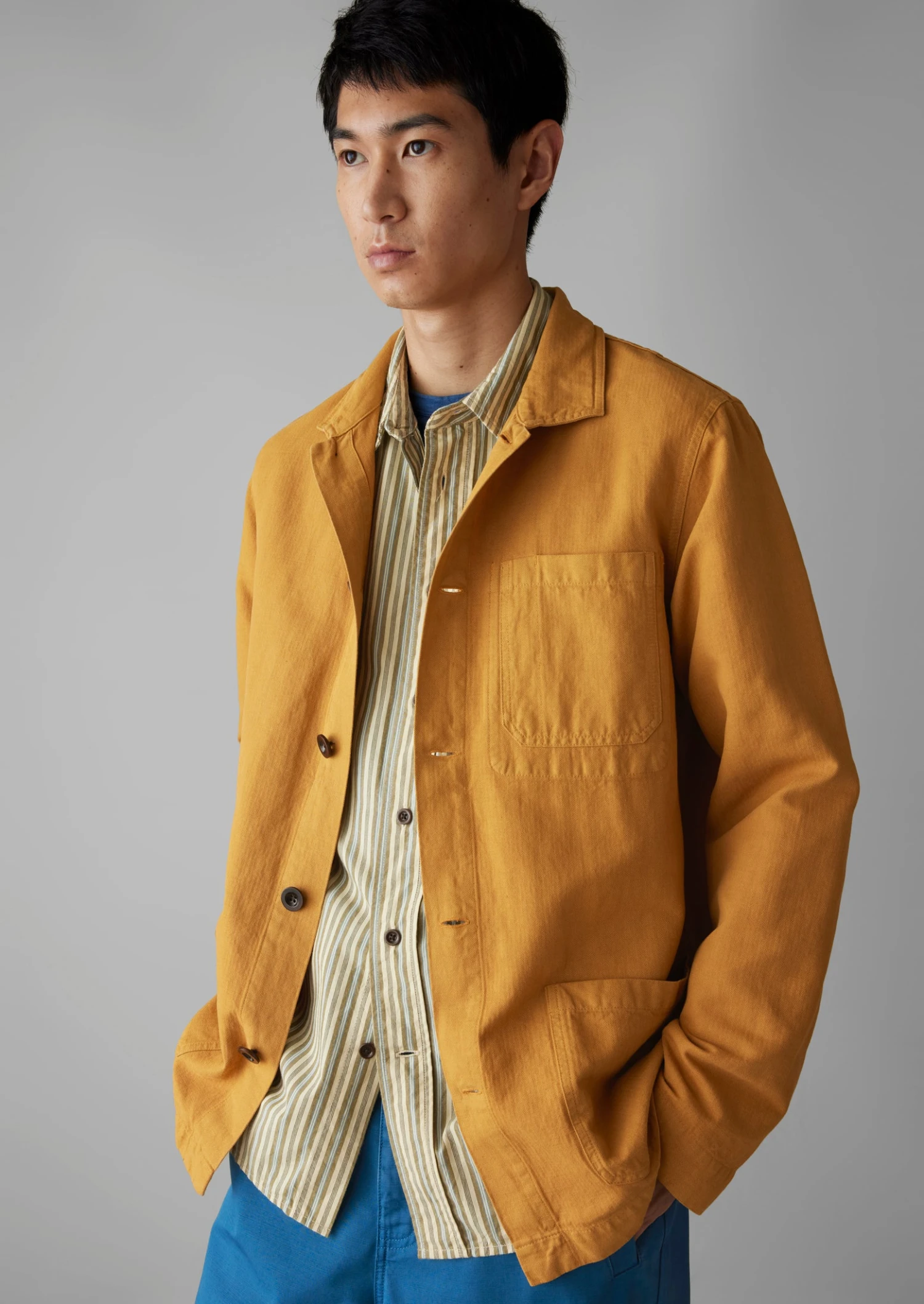 Arlo Garment Dyed Herringbone Jacket | Mustard 10 Arlo Garment Dyed Herringbone Jacket | Mustard - Image 8