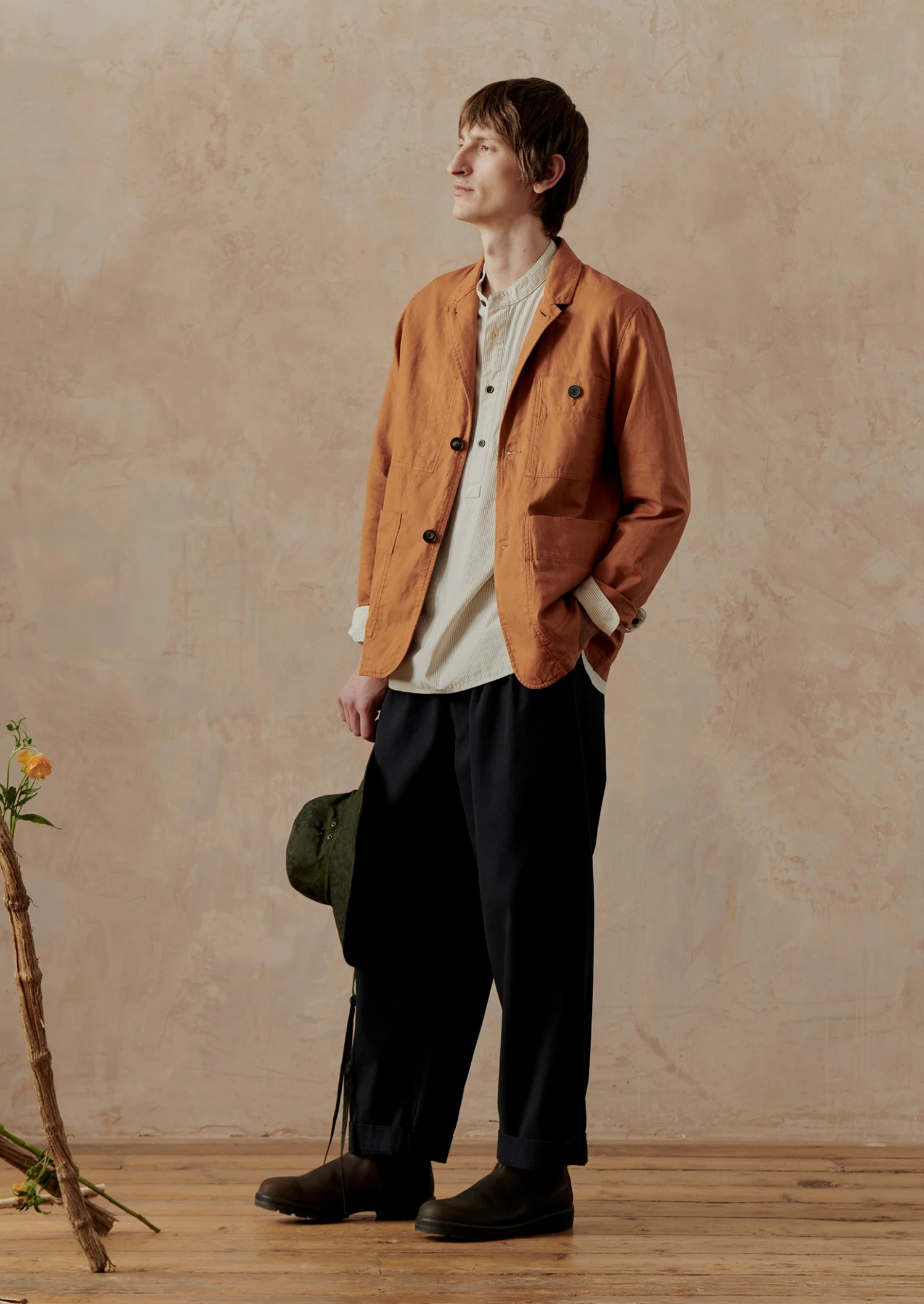 Unstructured Cotton Linen Blazer | Brick 4 Unstructured Cotton Linen Blazer | Brick - Image 2